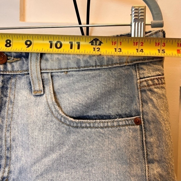 Vestique Women’s Shorts Jean 2-tone Distressed Grunge Size 5 /W27 Raw Hem 90s - Picture 7 of 10